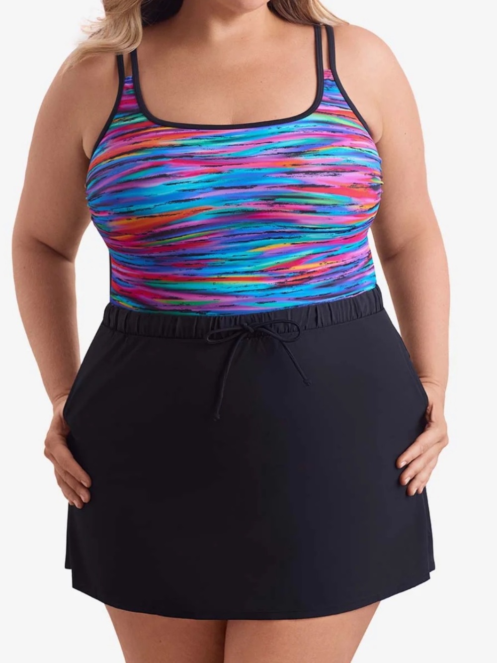Shape Solver Sport by Mimi Flamingo-Skirted One Piece Bathing suit - 18 - NWT